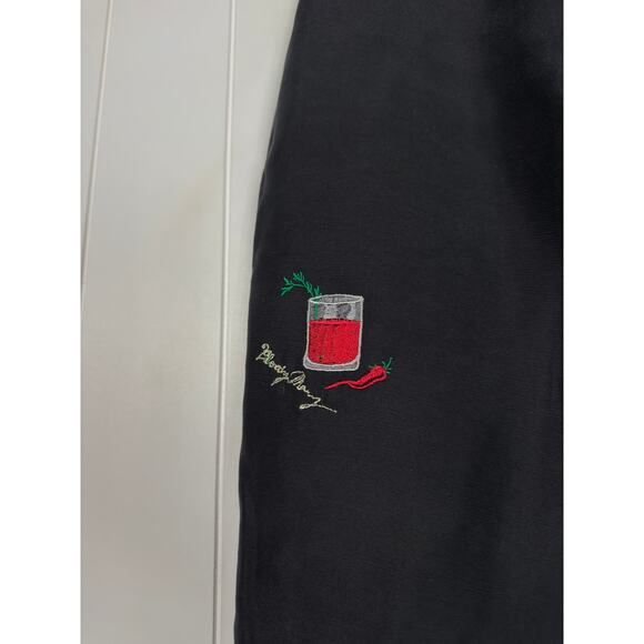 S.L.B. · Size 14 · Silk · Embroidered Cocktail Novelty Pants High Waist · Black - Picture 4 of 9